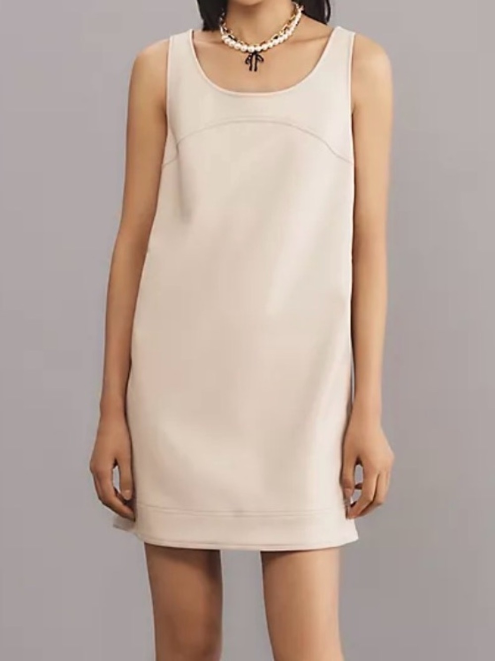 Pilcro Cream Sleeveless Shift Dress